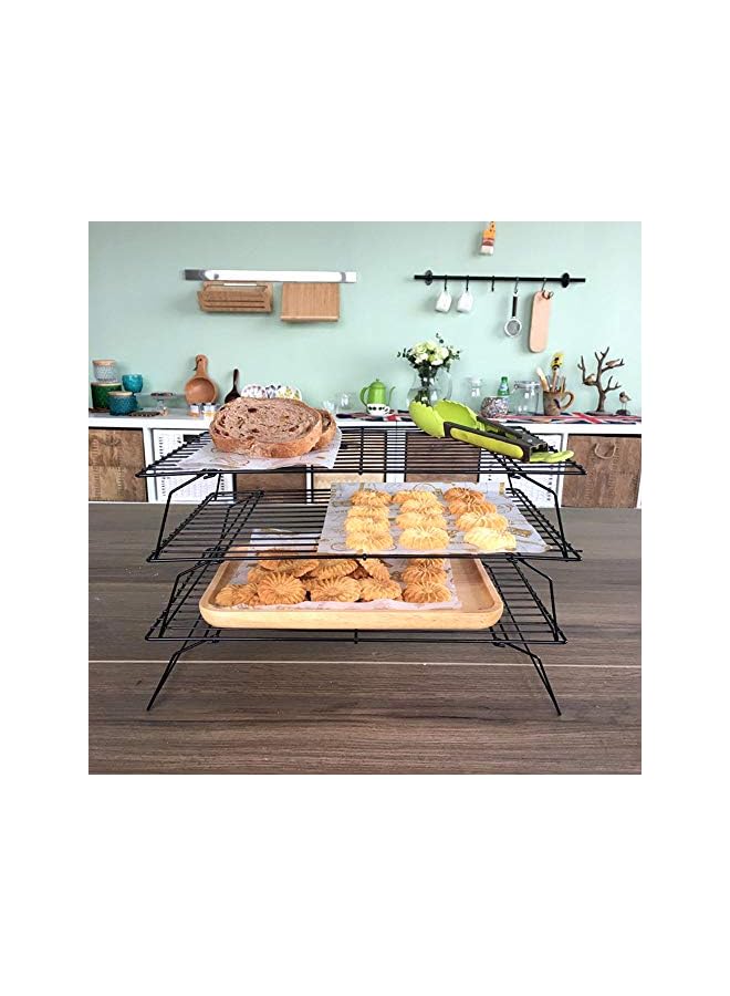 S-TOP 2 Pack 3-Tier Stackable Cooling Rack Non-stick Wire Cake Rack for Pies Cookies Pastries - Image 5