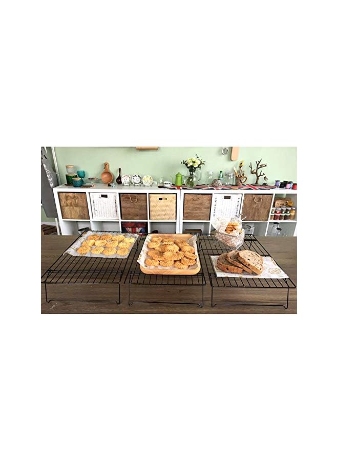 S-TOP 2 Pack 3-Tier Stackable Cooling Rack Non-stick Wire Cake Rack for Pies Cookies Pastries - Image 4