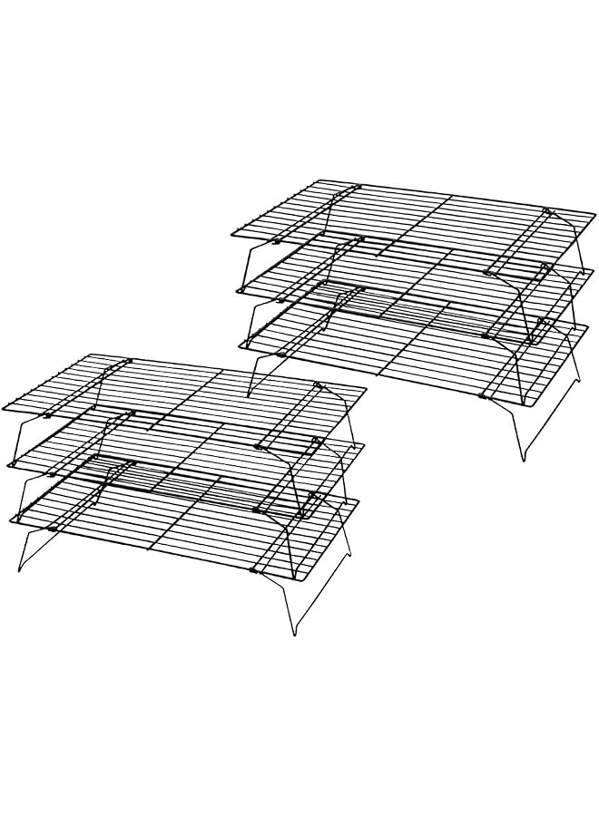 S-TOP 2 Pack 3-Tier Stackable Cooling Rack Non-stick Wire Cake Rack for Pies Cookies Pastries - Image 1