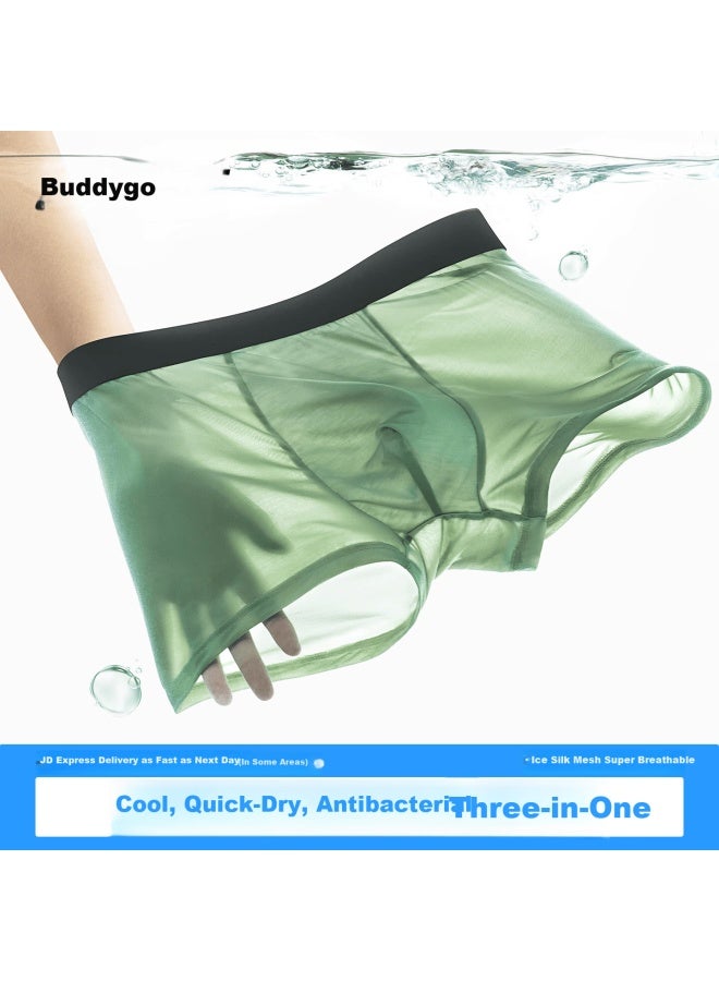 BADIGAO Buddygo Disposable Men's Ice Silk Sterilized Boxer Shorts Large Size Travel Sports Wash-free 25 New Style 4 Pieces 4XL - Image 1