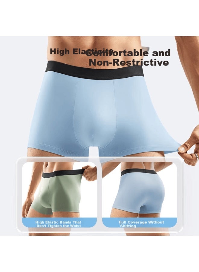 BADIGAO Buddygo Disposable Men's Ice Silk Sterilized Boxer Shorts Large Size Travel Sports Wash-free 25 New Style 4 Pieces 4XL - Image 3