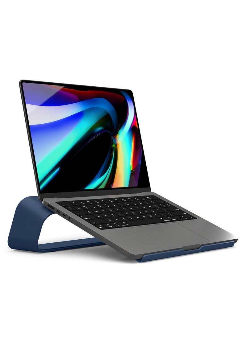 DailyObjects DailyObjects Arete Laptop Stand Blue Portable Compatible with MacBook Notebook Tablet Aluminum Ergonomic Tabletop Laptops Upto 16 inch 
