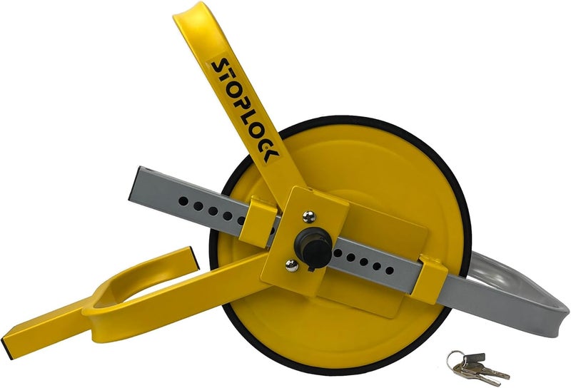 Stoplock Wheel Clamp HG 400-00 - Anti-Theft Lock for Small-Wheeled Cars, Caravans, and Trailers (13" to 15" Wheels) - Yellow - Image 4