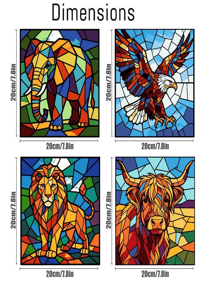 Mrnsiet 4 Pack Frame Paint by Numbers Kit for Kids, Easy Colorful Animals Paint by Number Kits for Beginner Ages 8-12, Animal DIY Painting by Number on Canvas for Children 8x8 Inch - Image 3