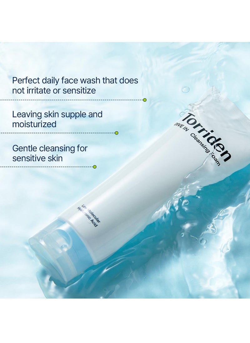 Torriden Torriden DIVE IN Cleansing Foam Face Wash 150ml (5.07 fl.oz.) | Hydrating Daily Facial Cleanser for All and Sensitive Skin | Hyaluronic Acid, Panthenol, Allantoin  - Image 2
