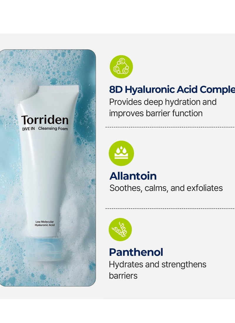 Torriden Torriden DIVE IN Cleansing Foam Face Wash 150ml (5.07 fl.oz.) | Hydrating Daily Facial Cleanser for All and Sensitive Skin | Hyaluronic Acid, Panthenol, Allantoin  - Image 4