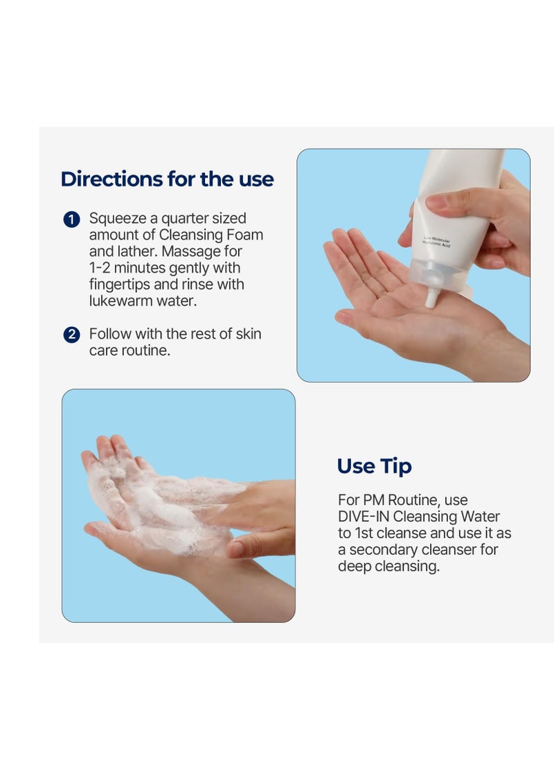 Torriden Torriden DIVE IN Cleansing Foam Face Wash 150ml (5.07 fl.oz.) | Hydrating Daily Facial Cleanser for All and Sensitive Skin | Hyaluronic Acid, Panthenol, Allantoin  - Image 5