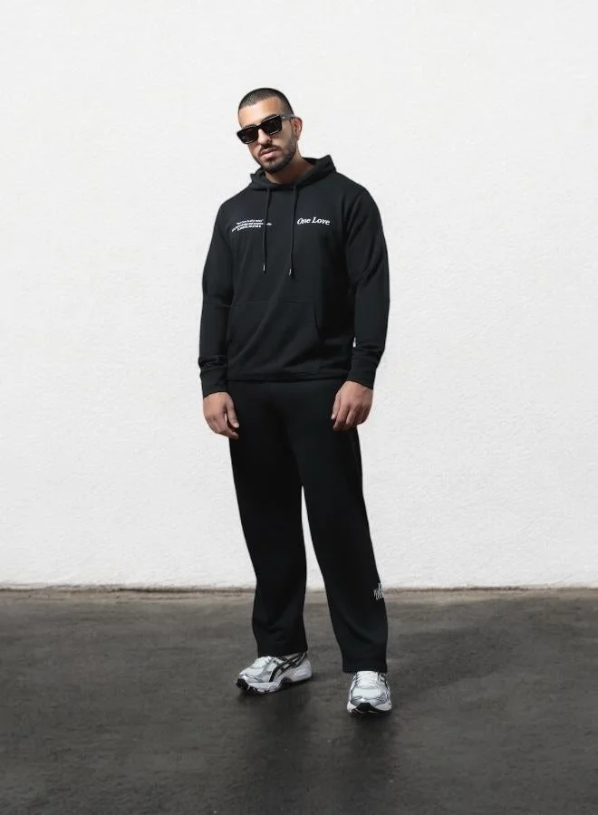 ال رايت يو لترز هودي أسود بحب واحد