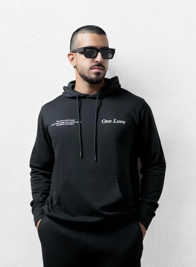 ال رايت يو لترز هودي أسود بحب واحد
