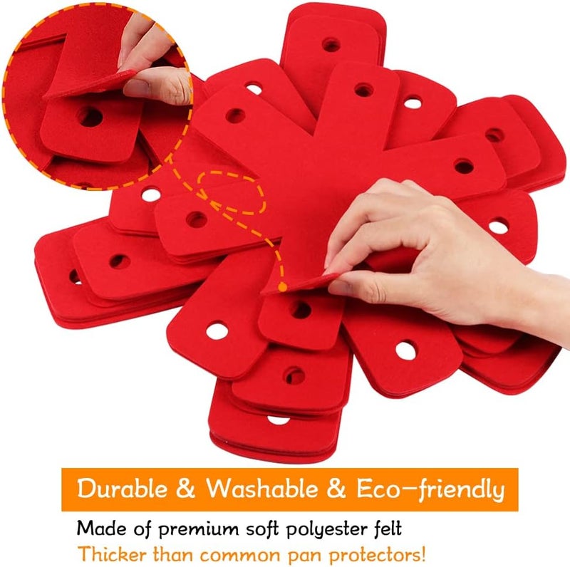BYKITCHEN Pot Pan Protectors, Larger & Thicker Stacking Pot Protectors, Set of 8 and 4 Different Sizes, Pan Separator Pads for Stacking and Protecting Your Cookware(10/12/14/16inch) - Image 3