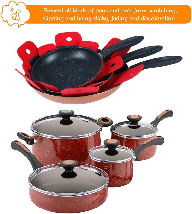BYKITCHEN Pot Pan Protectors, Larger & Thicker Stacking Pot Protectors, Set of 8 and 4 Different Sizes, Pan Separator Pads for Stacking and Protecting Your Cookware(10/12/14/16inch) - Image 4