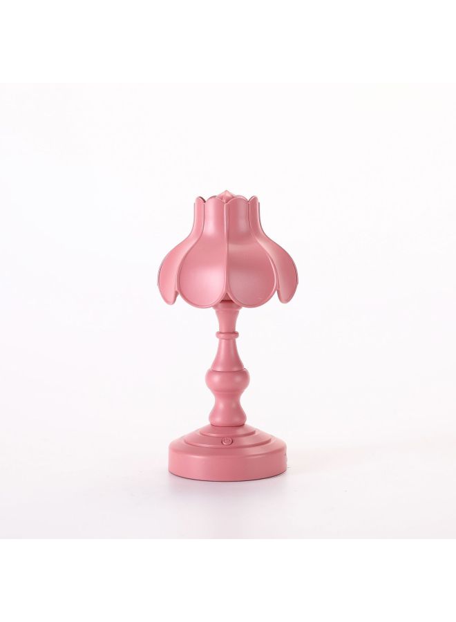 European Mini Nightlight Nostalgic Retro Style Rechargeable Table Lamp Bedroom Bedside LED Eye Protection Lamp Manufacturers-Color:LD05 Lotus Rose Red  - Image 1