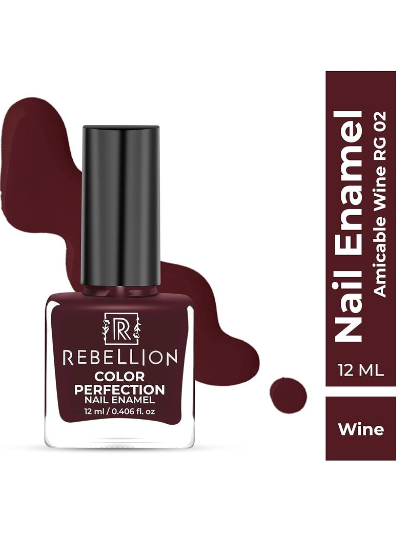 ريبيليان طلاء أظافر ريبيليون كلر بيرفيكشن 12 مل واين أميكابل واين RG02 - Image 2