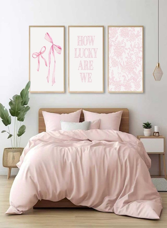 Pennclys Pink Bow Floral Wall Art Preppy Aesthetic Canvas Wall Decor Trendy Coquette Posters Pink Bow Pictures Chinoiserie Flower Prints Painting for Girls Dorm College Apartment 12x16 Inch Unframed Set of 3 - Image 5