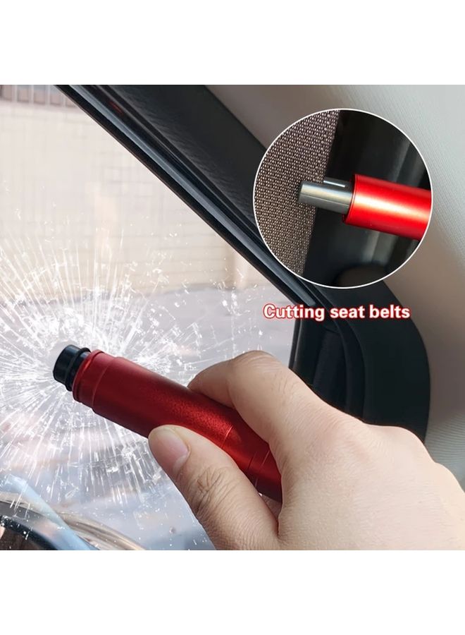1pc Car Safety Escape Hammer Aluminum Alloy Emergency Underwater Window Breaker Dual Purpose Cutting Seat Belt Quick Escape Tool For Broken Car Windows Black - Image 4