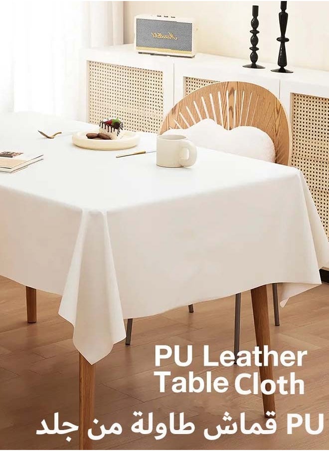 YIM-VIBEHAUS Table Cloth, Elegant Creamy Color Tablecloth, Water and Oil Resistant Desk Cover for Dining Room 140*200CM  - Image 1