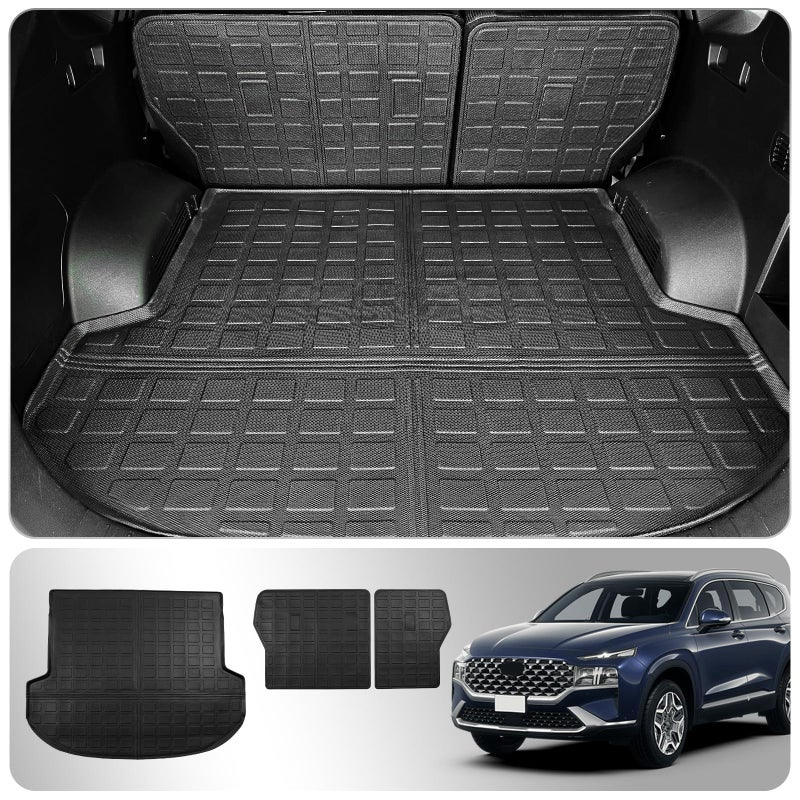 Thinzyou Cargo Liner Compatible with 20212023 Hyundai Santa Fe 5 Seats Trunk Liner Cargo Mat TPE All Weather Back Seat Cover Protector 2022 Santa Fe Accessories Trunk MatBackrest Mats