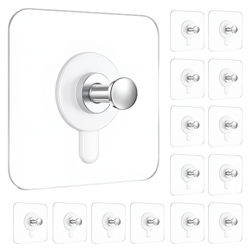 DALUCI Self Adhesive Wall Hooks 15 Pcs – Heavy Duty Nail-Free Hooks for Wall Heavy Items | Photo Frame Hooks Without Drilling | Strong Sticky Hook for Frames, Clocks & Keys (Photo Frame Hook, 15) - Image 1