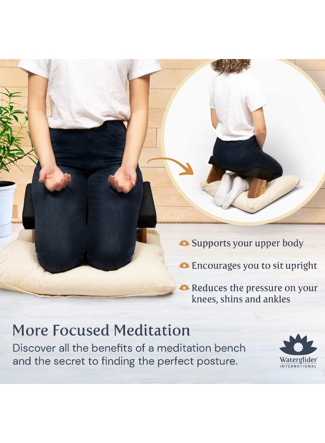 Waterglider International Meditation Bench, Acacia Wood, (Black) - Image 2