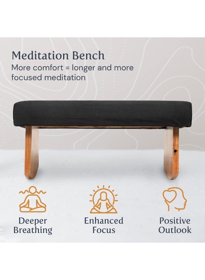 Waterglider International Meditation Bench, Acacia Wood, (Black) - Image 4