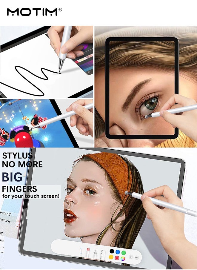 Motim - Universal Stylus Pen for Touch Screens, Passive Stylus Pens with Palm Rejection for Precise Writing/Drawing, for iPad, iPhone, Samsung, iOS/Android Smart Phone and Other Tablets Stylus Pencil - Image 1
