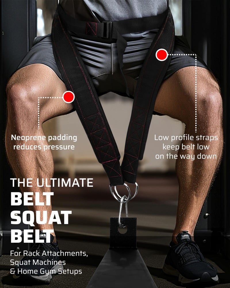 THEFITGUY Ultimate Belt for Belt Squats, Rack Attachment and Squat Machine, Structured Back Support, Stays Low During Down Movement, Padded Hip & Thigh Area, Buckle Strap - No Sliding Down, Heavy Duty - Image 3