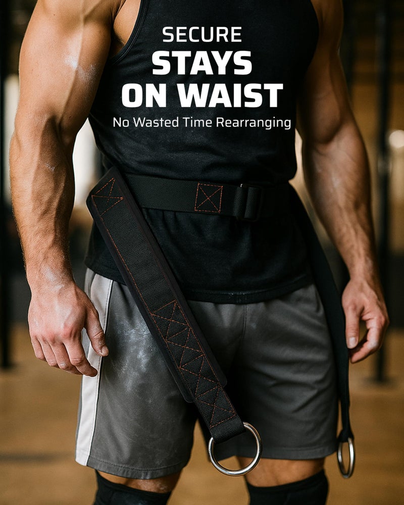 THEFITGUY Ultimate Belt for Belt Squats, Rack Attachment and Squat Machine, Structured Back Support, Stays Low During Down Movement, Padded Hip & Thigh Area, Buckle Strap - No Sliding Down, Heavy Duty - Image 5