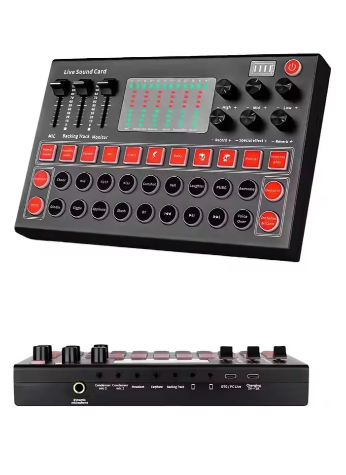 Generic M9 USB Mixer Musical Professional Soundcard Audio Interface Studio Recording Sound Cards for Live Stream Broadcast Mobile PC  - Image 3