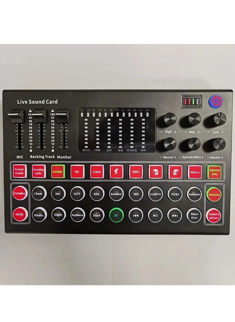Generic M9 USB Mixer Musical Professional Soundcard Audio Interface Studio Recording Sound Cards for Live Stream Broadcast Mobile PC  - Image 4