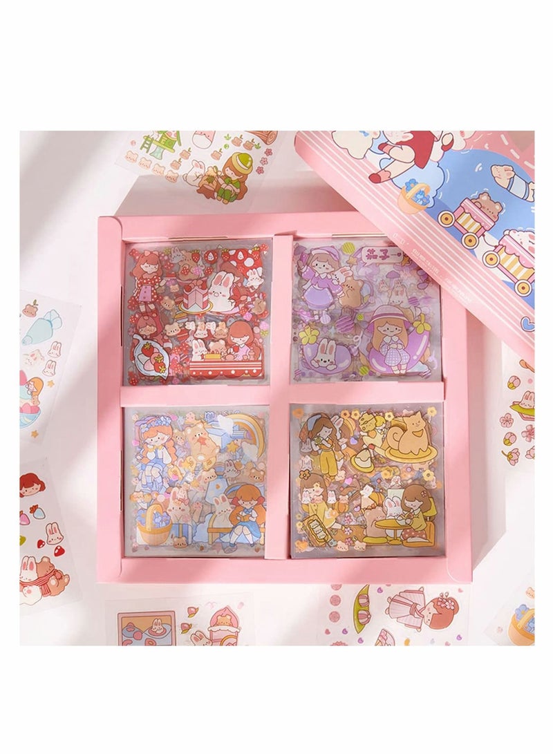 Y&D Stickers Set, 100 Sheets 600+ Small Pieces Cute Cartoon Little Girl Decorative Scrapbooking Sticker Pack for Bullet Journaling, Diary, DIY Arts Crafts, Junk Journals,Water Bottle  - Image 1