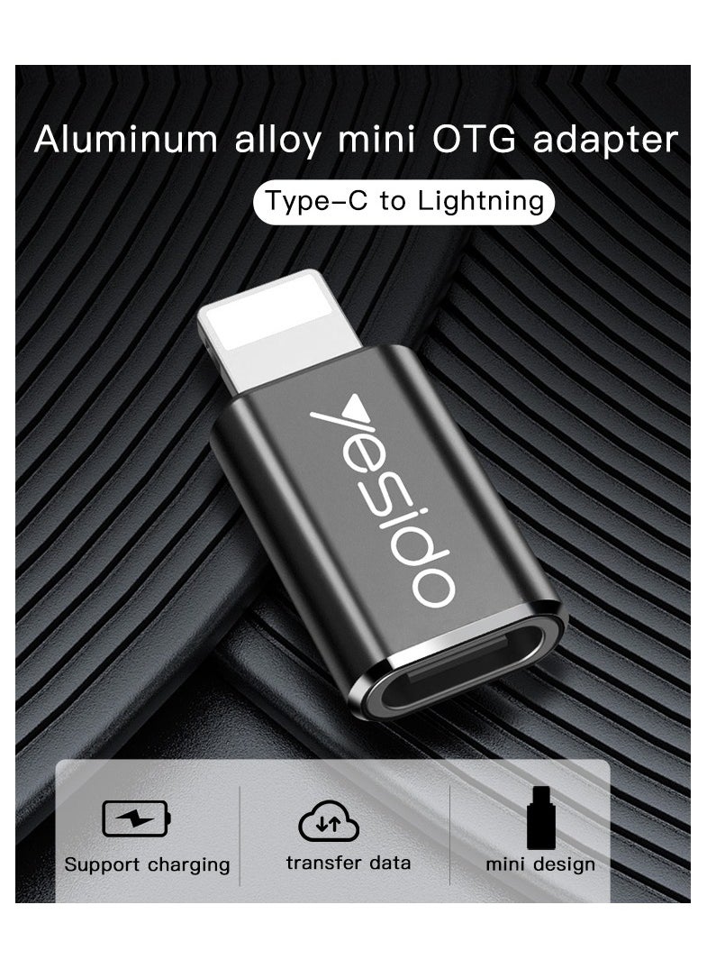 Yesido - Yesido GS03 USB-C to Lightning Connector Adapter -Black - Image 1
