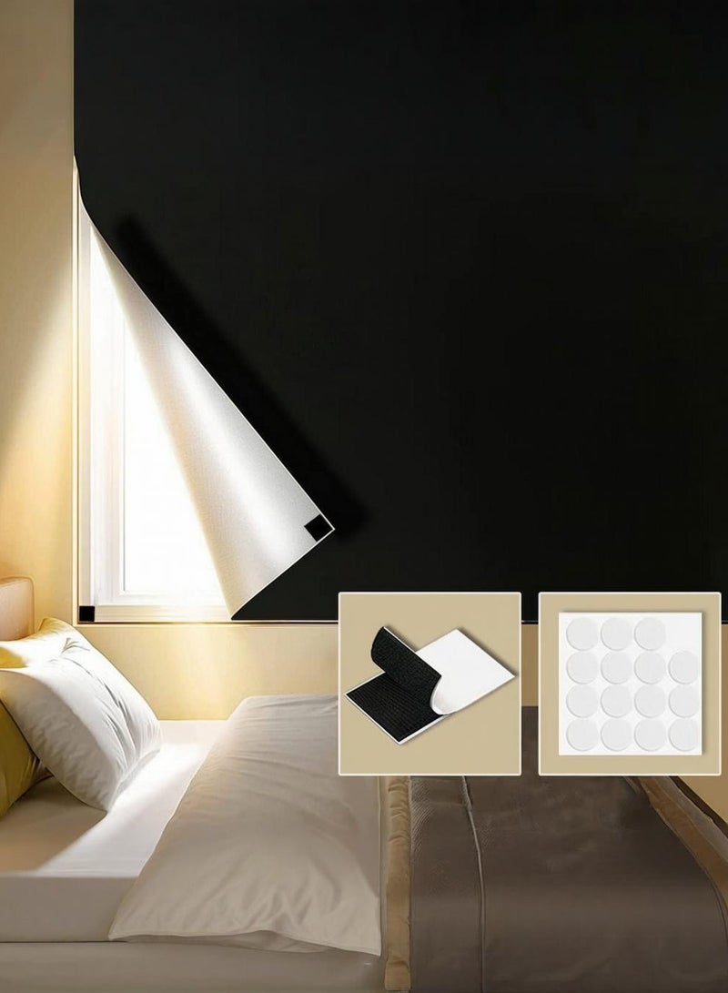 NiceArt Portable blackout curtains, 150x200 cm, blackout curtains with Velcro and double-sided tape, 100% blackout curtains, no drilling required, easy to cut, suitable for bedrooms, baby rooms, and TV rooms (black) - Image 1