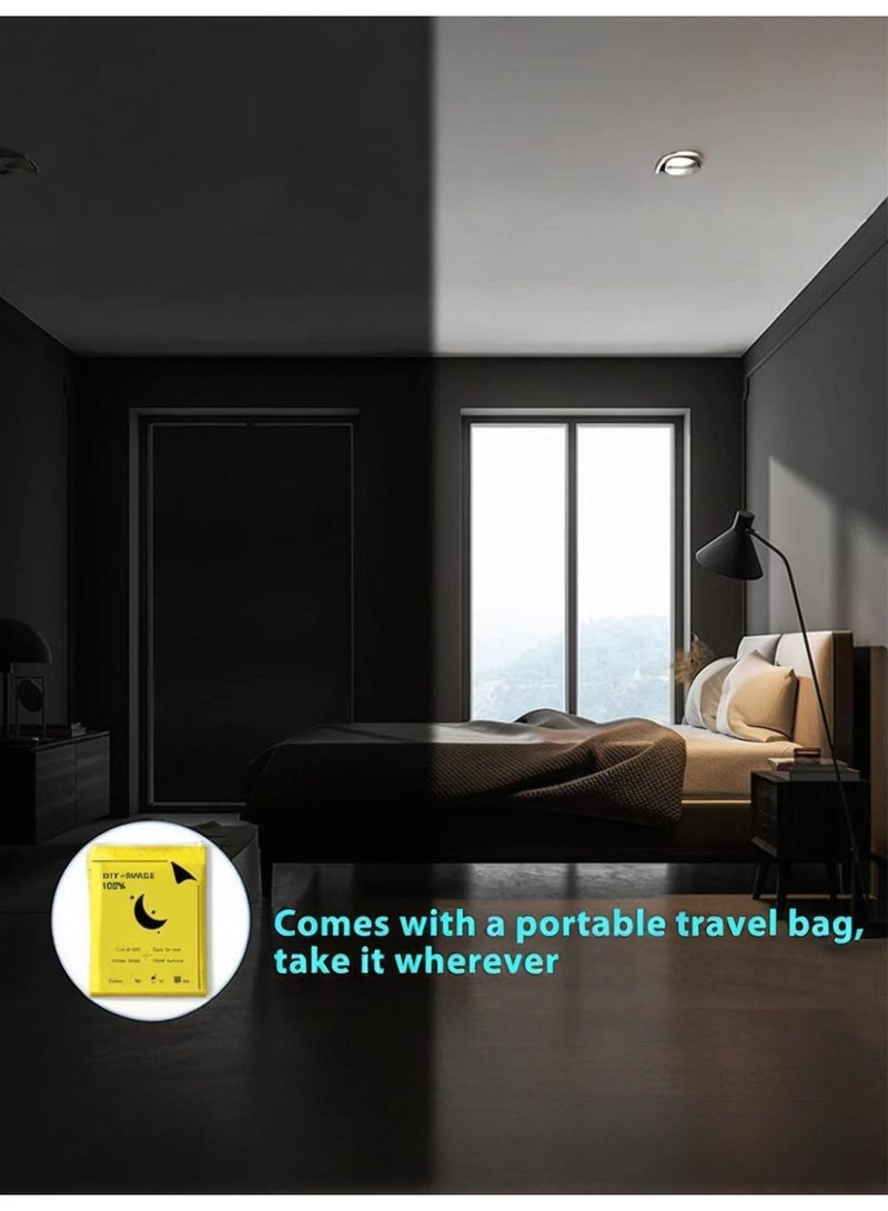 NiceArt Portable blackout curtains, 150x200 cm, blackout curtains with Velcro and double-sided tape, 100% blackout curtains, no drilling required, easy to cut, suitable for bedrooms, baby rooms, and TV rooms (black) - Image 3