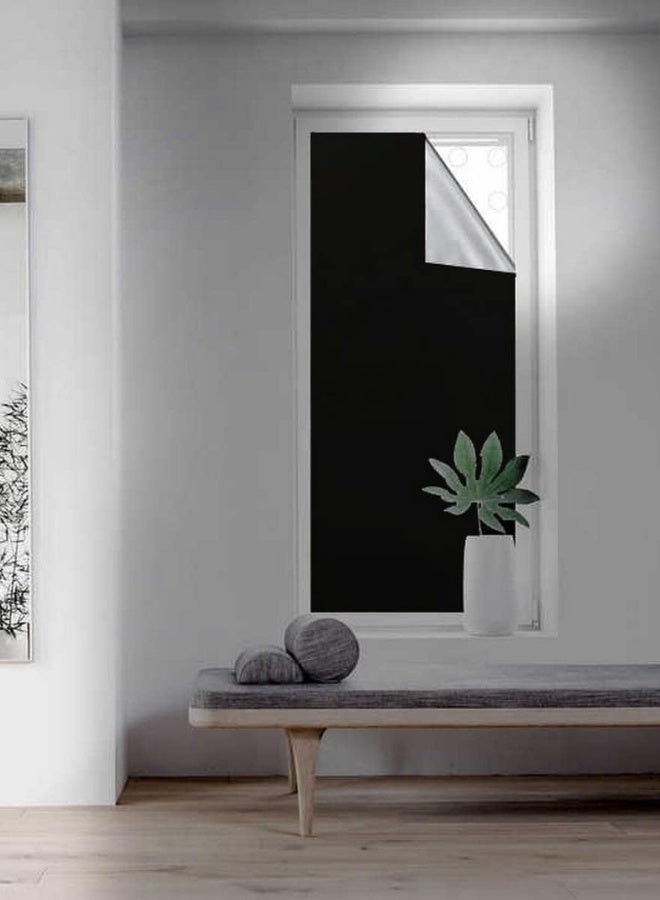 NiceArt Portable blackout curtains, 150x200 cm, blackout curtains with Velcro and double-sided tape, 100% blackout curtains, no drilling required, easy to cut, suitable for bedrooms, baby rooms, and TV rooms (black) - Image 4