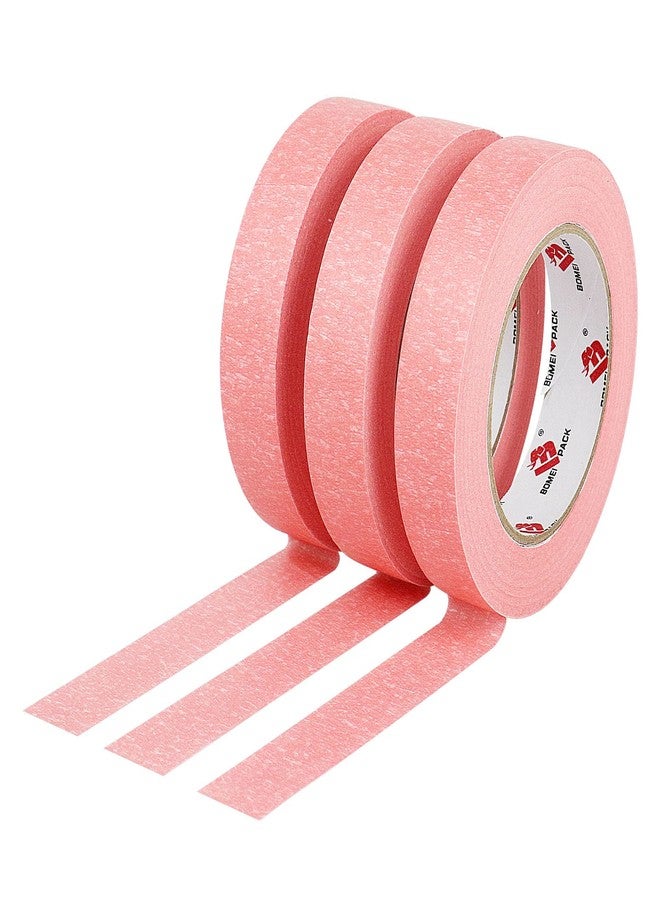BOMEI PACK Pink Painters Tape 0.94-Inches x 55 Yards (3-Pack), Painters Masking Tape Bulk - Sharp Edge Line Technology, Produces Sharp Lines | Residue-Free and Artisan Grade Wall Trim Tape - Image 1