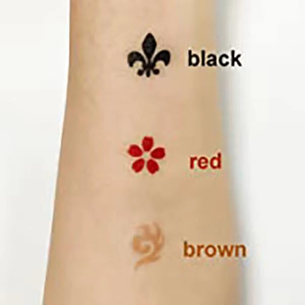 wumawu Temporary Tattoos Kit, 4Pcs Semi Permanent Tattoo Paste Cones, India Body DIY Art Painting for Women Men Kids, Summer Trend Hand Plaste with 3 Colors(1Pc Bottle,4Pcs Nozzles)20Pcs Adhesive Stencil - Image 5