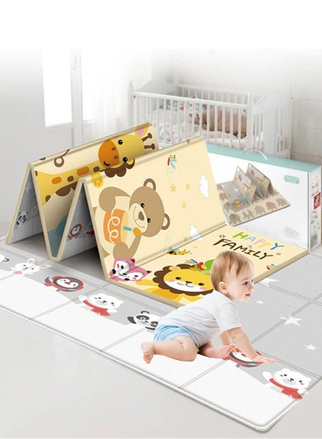 Baby Play Mat with Handbag, Extra Large Foldable Waterproof Crawling Mat,Baby Floor Mat with Double-Sided for Infants Toddlers, 71" × 79" × 0.39"  - Image 1