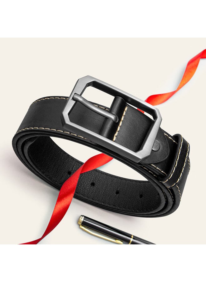 Cow Men's Leather Belt With Pin Buckle, Summer Jeans Belt, Casual Simple Birthday Gift For Boyfriend C-922 - Image 1