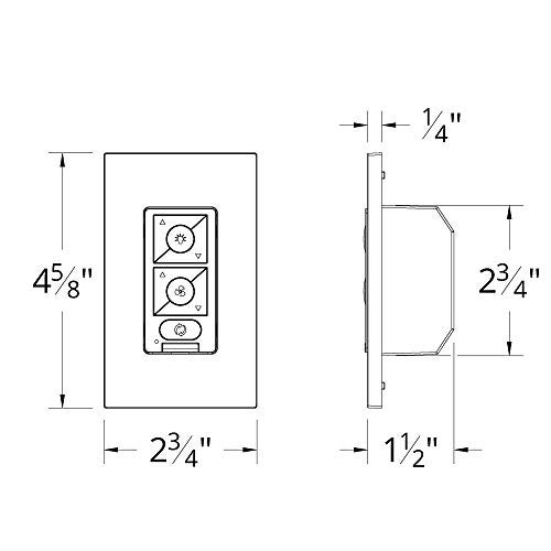 Modern Forms 6-Speed Ceiling Fan Bluetooth Hardwired Wall Control with Single Pole Wallplate for Modern Forms Smart Fans - Image 3