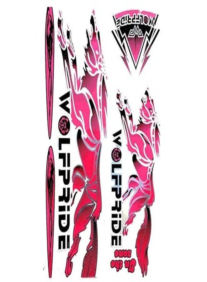 Wolf Pride Vinyl Cricket Bat Sticker (Pink) - Image 2