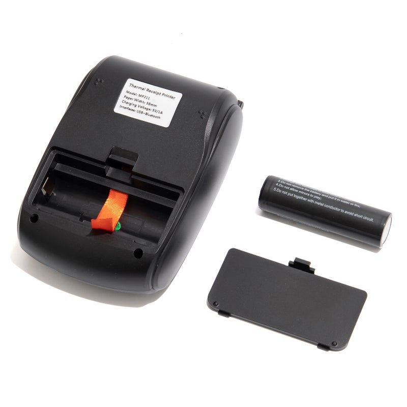 Receipt Printer Portable 58mm Mobile Thermal Printer Wireless BT Mini Bill Ticket Printing Compatible with Android iOS Windows with 1pcs Thermal Paper Rolls for Restaurant Supermarket Retail Clothing - Image 4