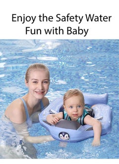 LIMOS Baby Swim Float with Canopy And Tail Non-Inflatable Solid Baby Float Upgrade Soft Waterproof Skin-Friendly Leather Material  - Image 2