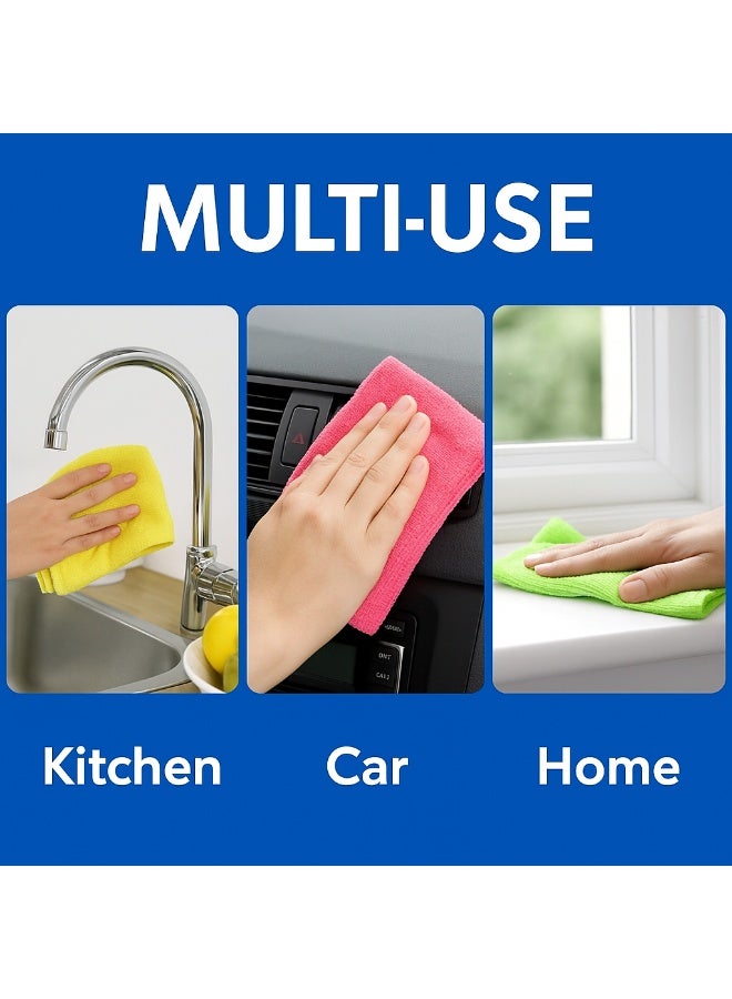 Tetra Maks 9-Piece Microfiber Cleaning Cloth Set – Multi-Color, Soft & Highly Absorbent, for Kitchen, Home, Car Cleaning - Image 3