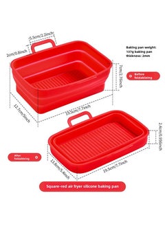 Arabest Rectangular Air Fryer Pan Ninja DZ201 Dual Basket Red 