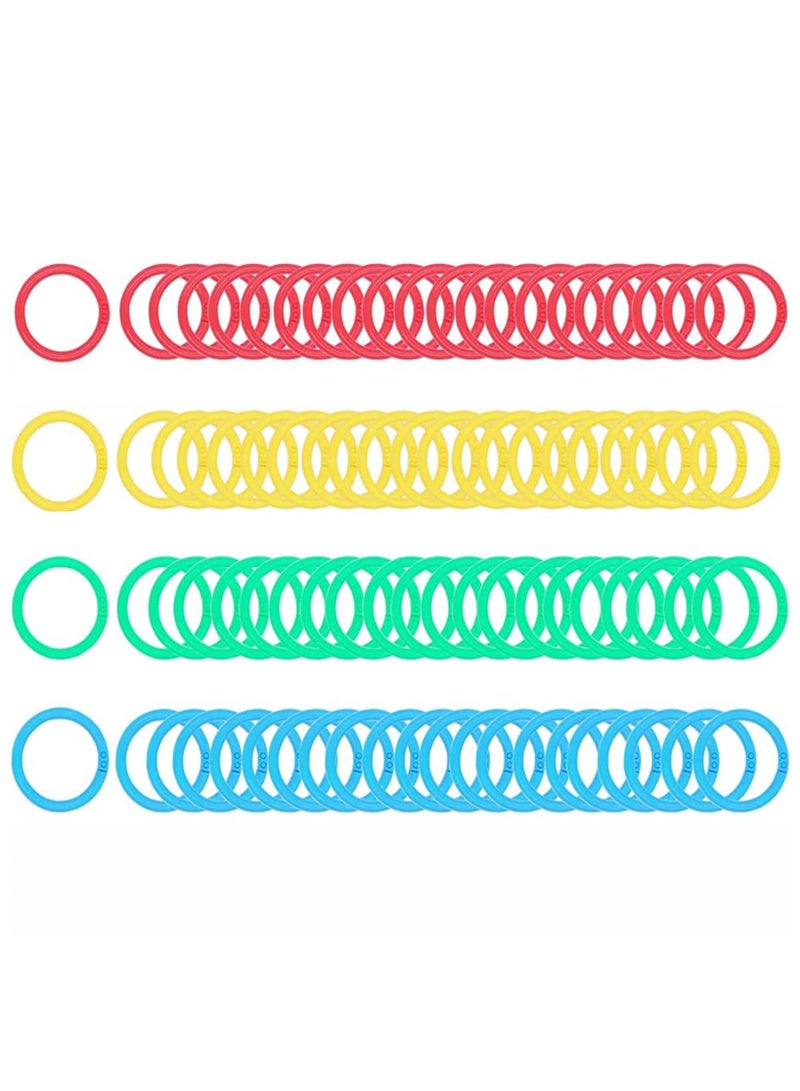 NIIMBOT 100pcs Loose Leaf Binder Rings, Plastic Binder Rings Colorful Book Loose Leaf Binder Rings Plastic Book Rings for Scrapbook Notebook Keychain - Image 2