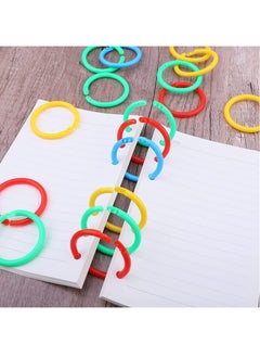 Generic 100pcs Loose Leaf Binder Rings, Plastic Binder Rings Colorful Book Loose Leaf Binder Rings Plastic Book Rings for Scrapbook Notebook Keychain  - Image 5