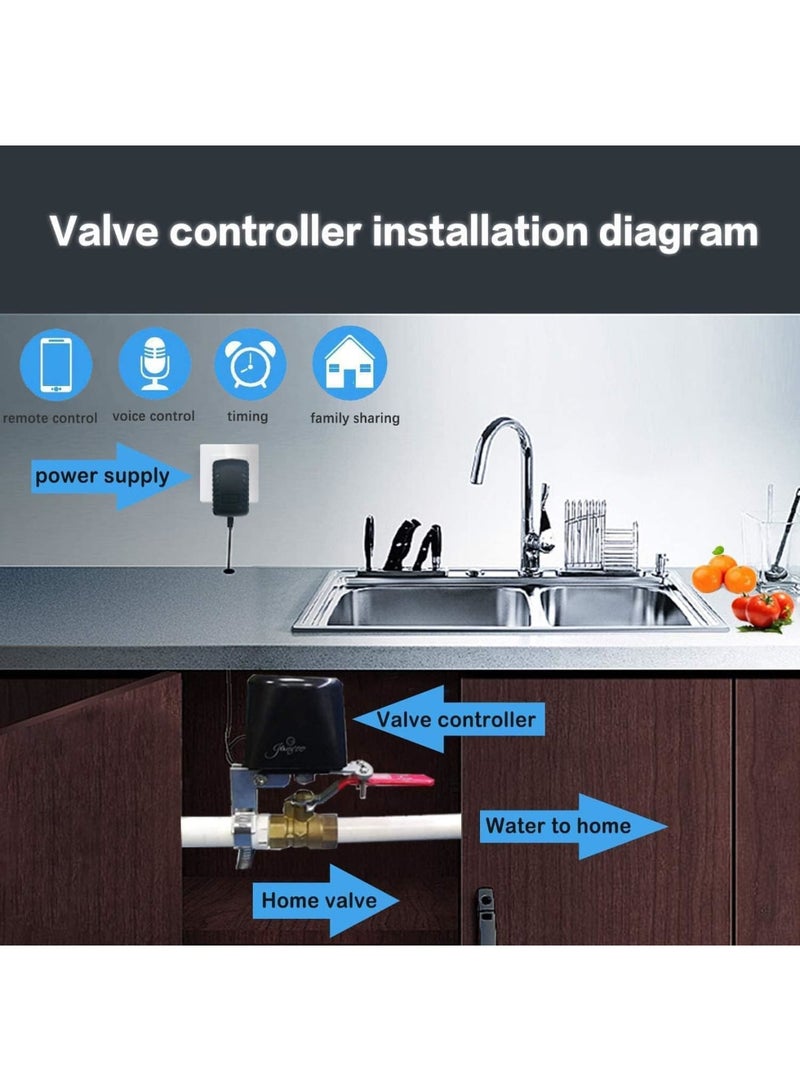 SYOSI WiFi Smart Water Valve with Timer, Upgraded Intelligent Water Valve Closing, Automatic Ball Valve Watering Timer, Sprinkler Controller, Smart Life App, Compatible with Alexa and Google - Image 2