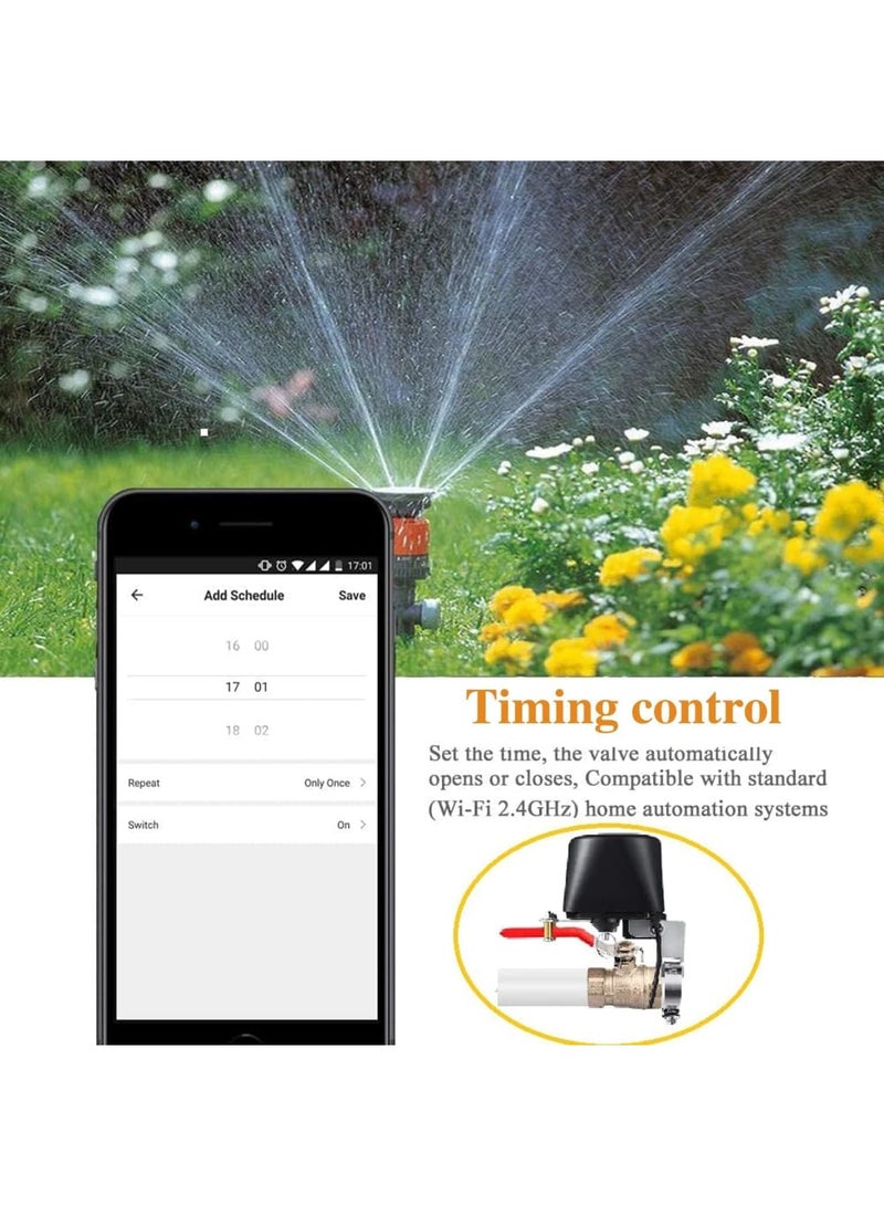 SYOSI WiFi Smart Water Valve with Timer, Upgraded Intelligent Water Valve Closing, Automatic Ball Valve Watering Timer, Sprinkler Controller, Smart Life App, Compatible with Alexa and Google - Image 3