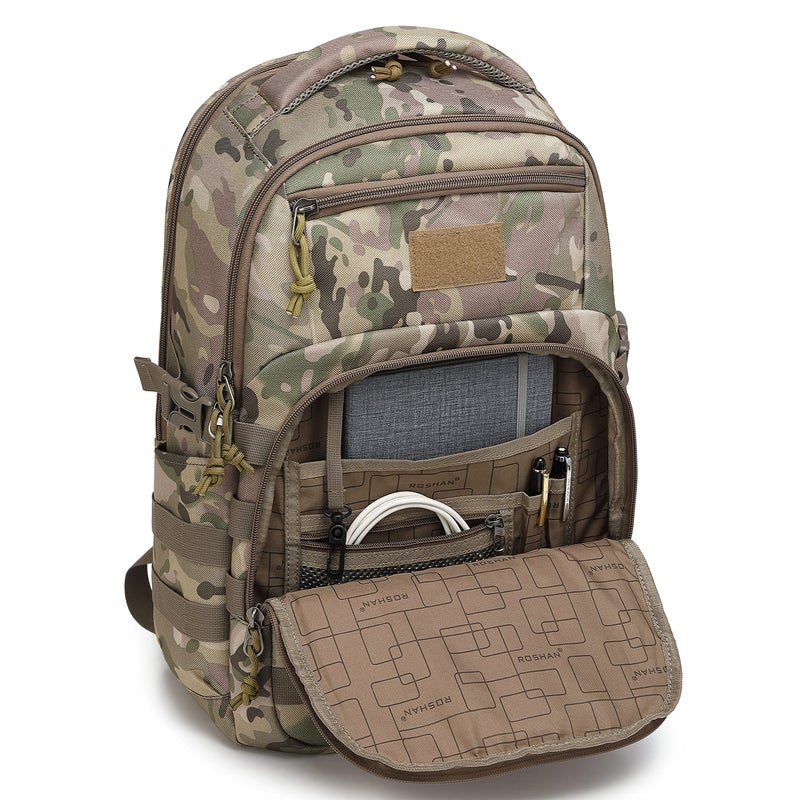 Wotony Military tactical backpack, backpack for men black small tactical assault bag (Cp, 18.5 inch) - Image 4
