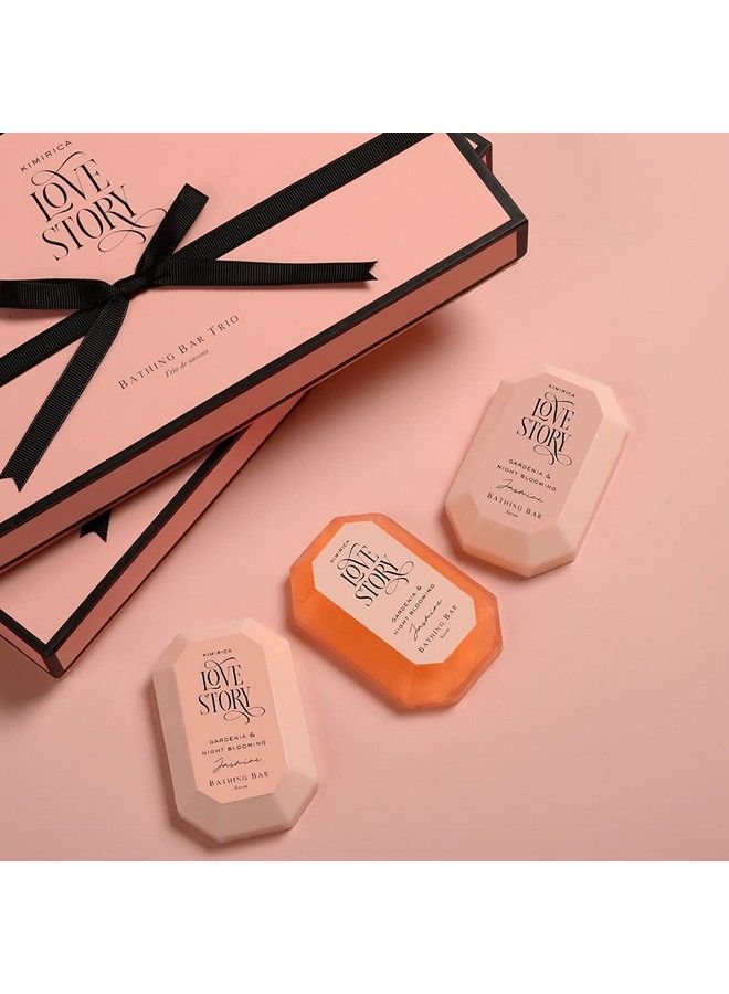 KIMIRICA Love Story Handmade Bathing Soap Bar Trio Gift Box With Goodness Of Shea Butter Ginkgo Biloba White Tea Extract Aloevera And Vitamin E 100% Vegan (3 X 85G) - Image 5